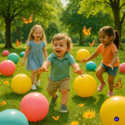 Play in Garden With Balls and Butterfly Hindi rhymes background music – Rhyme Instrumental